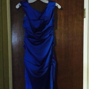 Blue Satin Dress